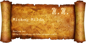 Miskey Milda névjegykártya